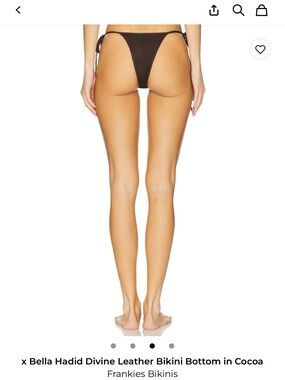 Frankie's Bikinis Leather Bikini Bottom in Cocoa Brown